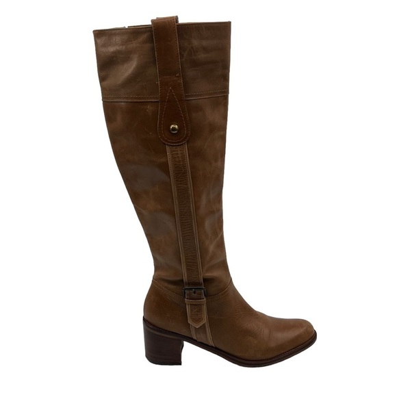 Aldo Brown Leather Block Heel Riding Boots Size 39 Women’s - Picture 6 of 11